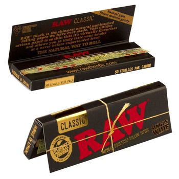 Бумага RAW Black Single Wide - Самокрутки - Бумага RAW - Магазин домашних увлечений homehobbyshop.ru